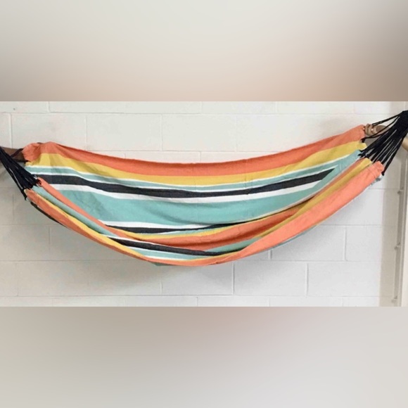 DOUBLE Brazilian Hammock 2 Person Canvas Cotton Fabric Hammock NWT - Picture 1 of 6